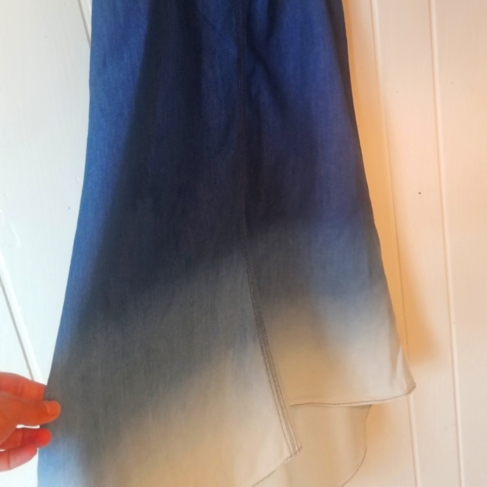 Denim balayage summer high low dress